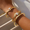 Wholesale Electroplated Geometric Stainless Steel Open Zircon Bracelet Jewelry For Women