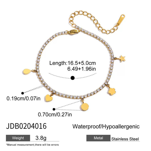 Wholesale Electroplated Geometric Stainless Steel Pendant Bracelet For Women