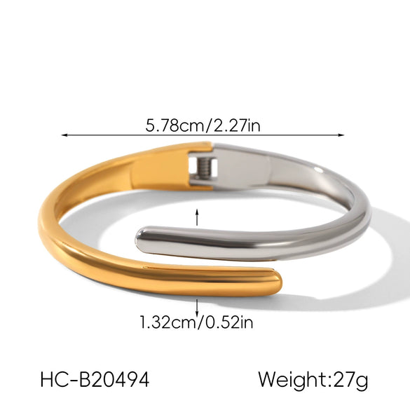 Wholesale Electroplated Geometric Stainless Steel Simple Irregular Open Bracelets Accessories
