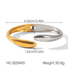 Wholesale Electroplated Geometric Stainless Steel Simple Irregular Open Bracelets Accessories