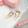 Wholesale Electroplated Geometric Stainless Steel Tassel Pearl Earrings For Women Light Luxury Minimalist Design