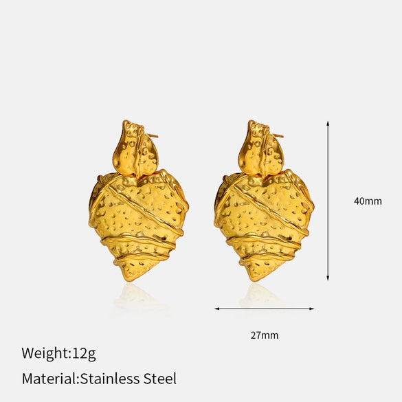 Wholesale Electroplated Geometric Stainless Steel Women's Earrings In Ins Style And Minimalist Design