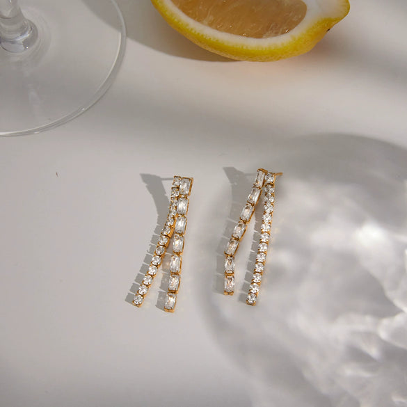 Wholesale Electroplated Geometric Stainless Steel Women's Earrings