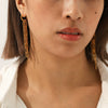 Wholesale Electroplated Geometric Stainless Steel Women's Long Tassel Earrings