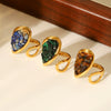 Wholesale Electroplated Geometric Stainless Steel Women's Open Ring Retro Jewelry