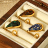 Wholesale Electroplated Geometric Stainless Steel Women's Open Ring Retro Jewelry