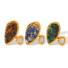 Wholesale Electroplated Geometric Stainless Steel Women's Open Ring Retro Jewelry