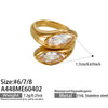 Wholesale Electroplated Geometric Stainless Steel Women's Water Drop Zircon Index Finger Rings Jewelry Accessories