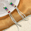 Wholesale Electroplated Geometric Tassel Stainless Steel Earrings For Couples