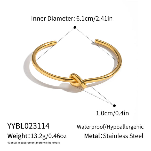 Wholesale Electroplated Geometric Twist Knotted Stainless Steel Bracelet Jewelry For Women
