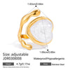 Wholesale Electroplated Geometric White Zircon Stainless Steel Women's Ring With Simple And Exquisite Design