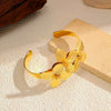 Wholesale Electroplated Gold Colored Open Flower Stainless Steel Bracelet Jewelry