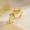 Wholesale Electroplated Gold Colored Open Flower Stainless Steel Bracelet Jewelry