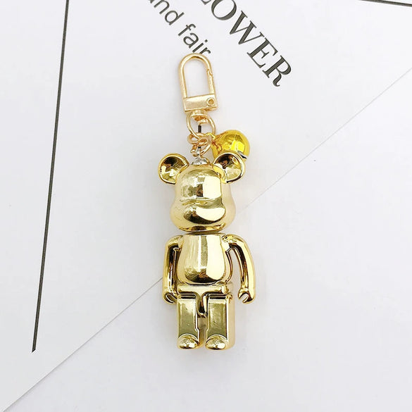 Wholesale Electroplated Gradient Color Cartoon Bear Pendant Diy Mobile Phone Case Jewelry Accessories Acrylic Keychain