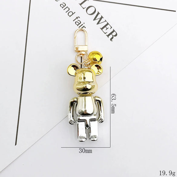 Wholesale Electroplated Gradient Color Cartoon Bear Pendant Diy Mobile Phone Case Jewelry Accessories Acrylic Keychain