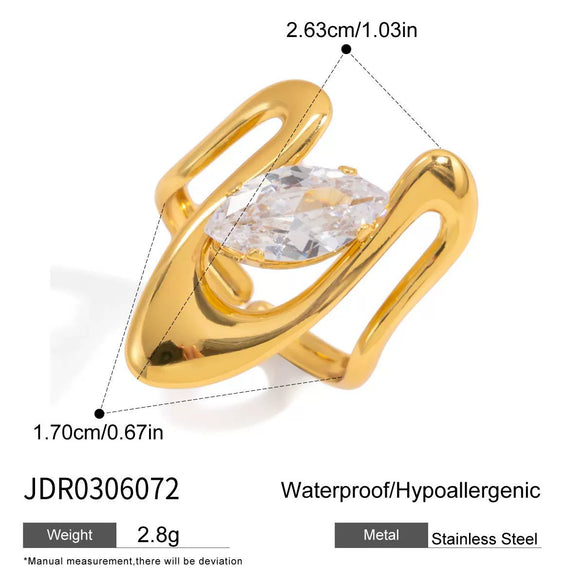 Wholesale Electroplated Heart Shape Stainless Steel Rings For Women