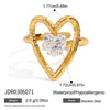 Wholesale Electroplated Heart Shape Stainless Steel Rings For Women