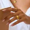 Wholesale Electroplated Heartshaped Stainless Steel Open Ring Jewelry For Unisex