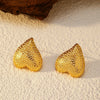 Wholesale Electroplated Heartshaped Stainless Steel Stud Earrings For Women