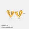 Wholesale Electroplated Heartshaped Stainless Steel Stud Earrings For Women