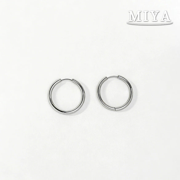 Wholesale Electroplated Hoop Earring Set For Unisex In Minimalist Geometric Stainless Steel Style With Vacuum Plating In The Furnace