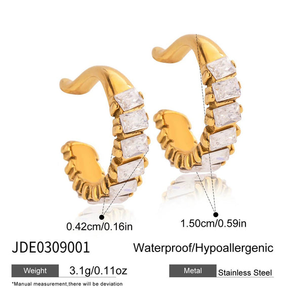 Wholesale Electroplated 18K Gold Geometric Stainless Steel Ear Clips For Women