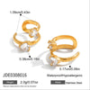 Wholesale Electroplated 18K Gold Simple Diamondencrusted Geometric Stainless Steel Earrings For Women