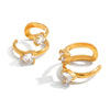 Wholesale Electroplated 18K Gold Simple Diamondencrusted Geometric Stainless Steel Earrings For Women