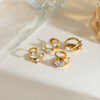 Wholesale Electroplated 18K Gold Simple Diamondencrusted Geometric Stainless Steel Earrings For Women