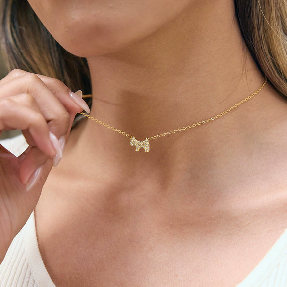 Wholesale Electroplated 18K Gold Stainless Steel Puppy Necklace For Women Fashion Jewelry