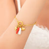 Wholesale Electroplated 18K Real Gold Stainless Steel Fruit Shape Pendant Bracelet For Women