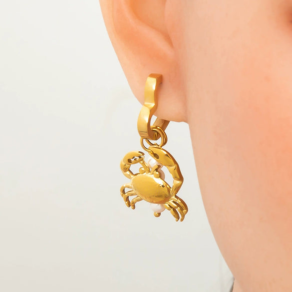 Wholesale Electroplated 18K Real Gold Stainless Steel Women's Fashion Earrings