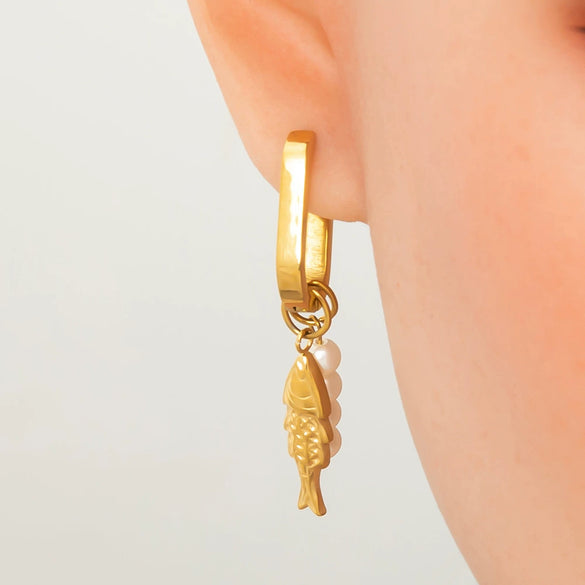 Wholesale Electroplated 18K Real Gold Stainless Steel Women's Fashion Earrings