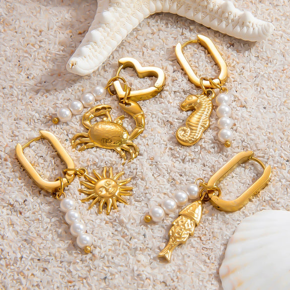 Wholesale Electroplated 18K Real Gold Stainless Steel Women's Fashion Earrings