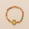 Wholesale Electroplated Metal Children's Ins Style Letter Number Text Beaded Bracelet