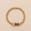 Wholesale Electroplated Metal Children's Ins Style Letter Number Text Beaded Bracelet