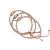 Wholesale Electroplated Metal Cshaped Rhinestone Mesh Open Elastic Bracelets For Women
