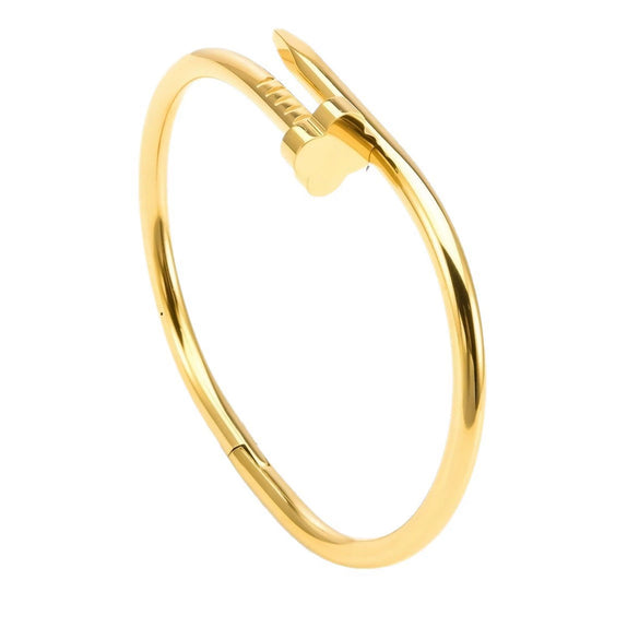 Wholesale Electroplated Stainless Steel And Titanium Steel Fourleaf Clover Nail Bracelet Jewelry With Geometric Temperament Style