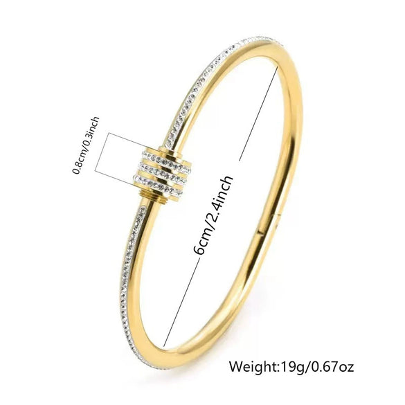 Wholesale Electroplated Stainless Steel And Titanium Steel Fourleaf Clover Nail Bracelet Jewelry With Geometric Temperament Style