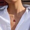 Wholesale Electroplated Stainless Steel And Titanium Steel Heartshaped Earrings And Necklace Jewelry Set For Women