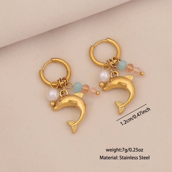 Wholesale Electroplated Stainless Steel Animal And Zodiac Patterned Earrings For Women