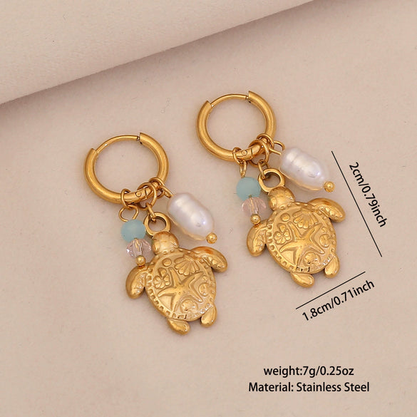 Wholesale Electroplated Stainless Steel Animal And Zodiac Patterned Earrings For Women