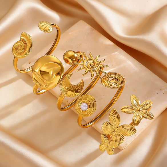 Wholesale Electroplated Stainless Steel Asymmetrical Geometric Bracelet Jewelry Accessories