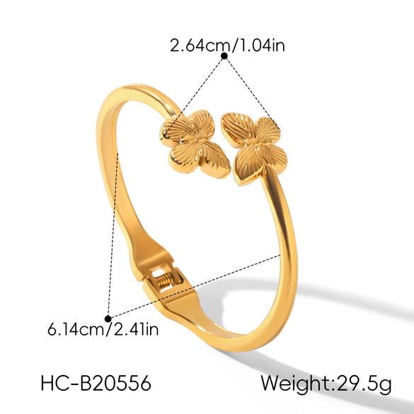 Wholesale Electroplated Stainless Steel Butterfly Open Bracelet Jewelry