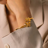 Wholesale Electroplated Stainless Steel Butterfly Open Bracelet Jewelry