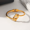 Wholesale Electroplated Stainless Steel Butterfly Open Bracelet Jewelry