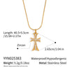 Wholesale Electroplated Stainless Steel Cross Crown Roman Numerals Inlaid Zircon Pendant Necklace And Earrings Set For Women
