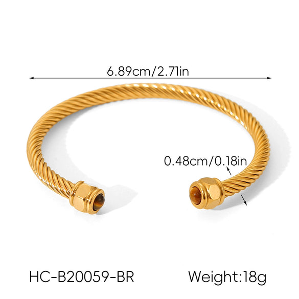 Wholesale Electroplated Stainless Steel Cshaped Geometric Bracelet For Women