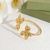 Wholesale Electroplated Stainless Steel Flower Bracelet For Women