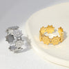 Wholesale Electroplated Stainless Steel Flower Ring For Women